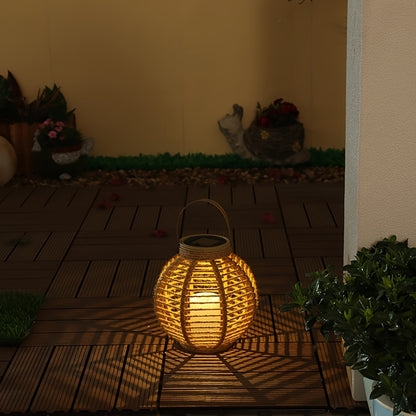 Outdoor Rattan - Solar LED Lantern