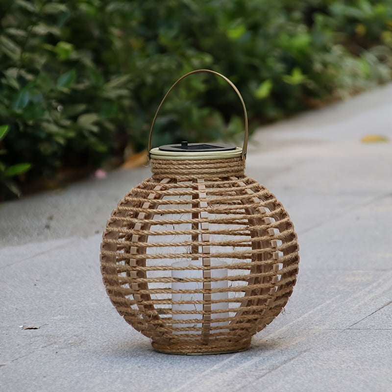 Outdoor Rattan - Solar LED Lantern