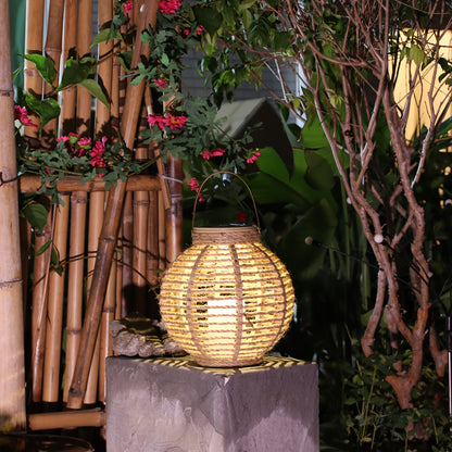 Outdoor Rattan - Solar LED Lantern