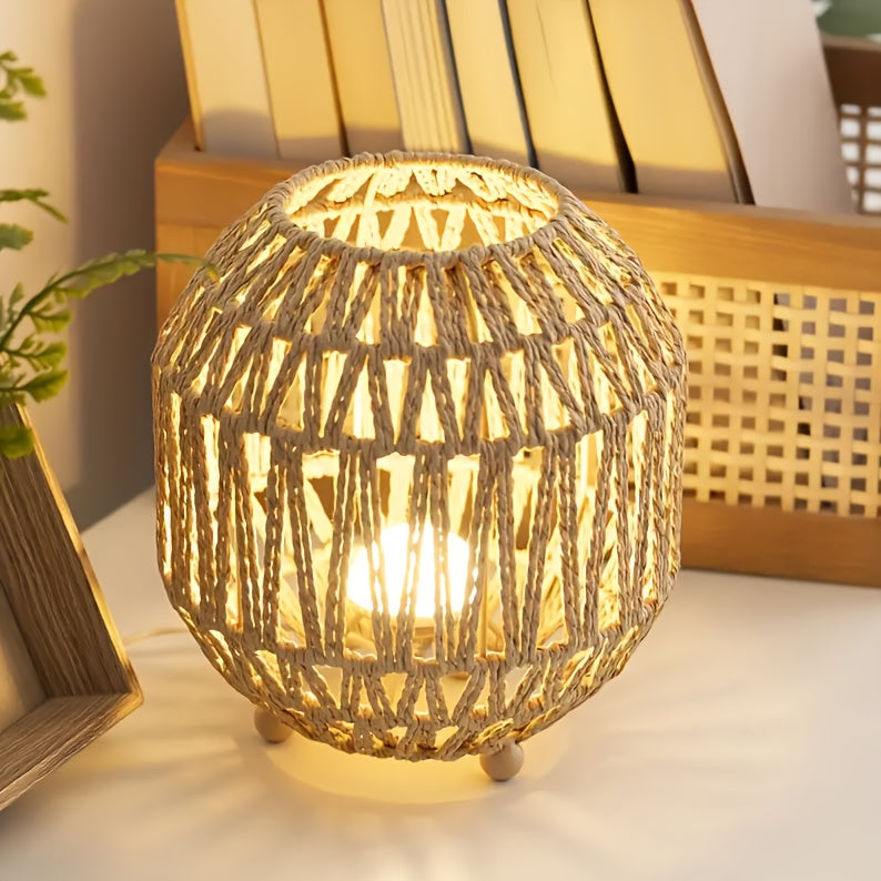 Modern Handcrafted Rattan Woven Table Lamp