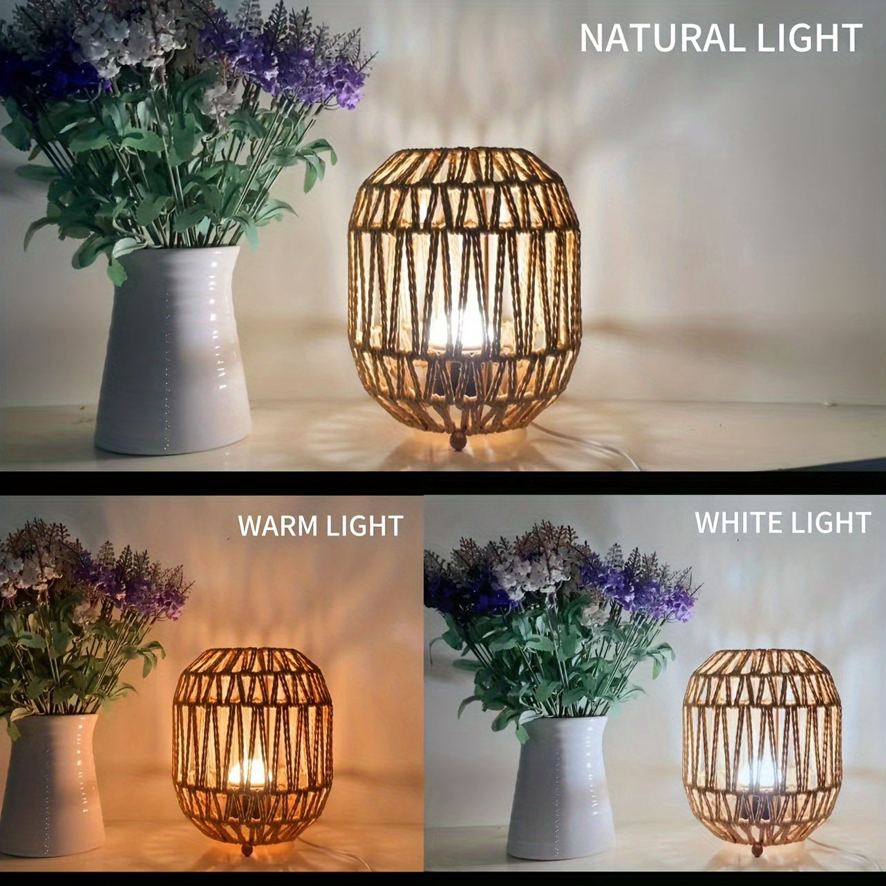 Modern Handcrafted Rattan Woven Table Lamp