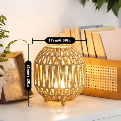 Modern Handcrafted Rattan Woven Table Lamp