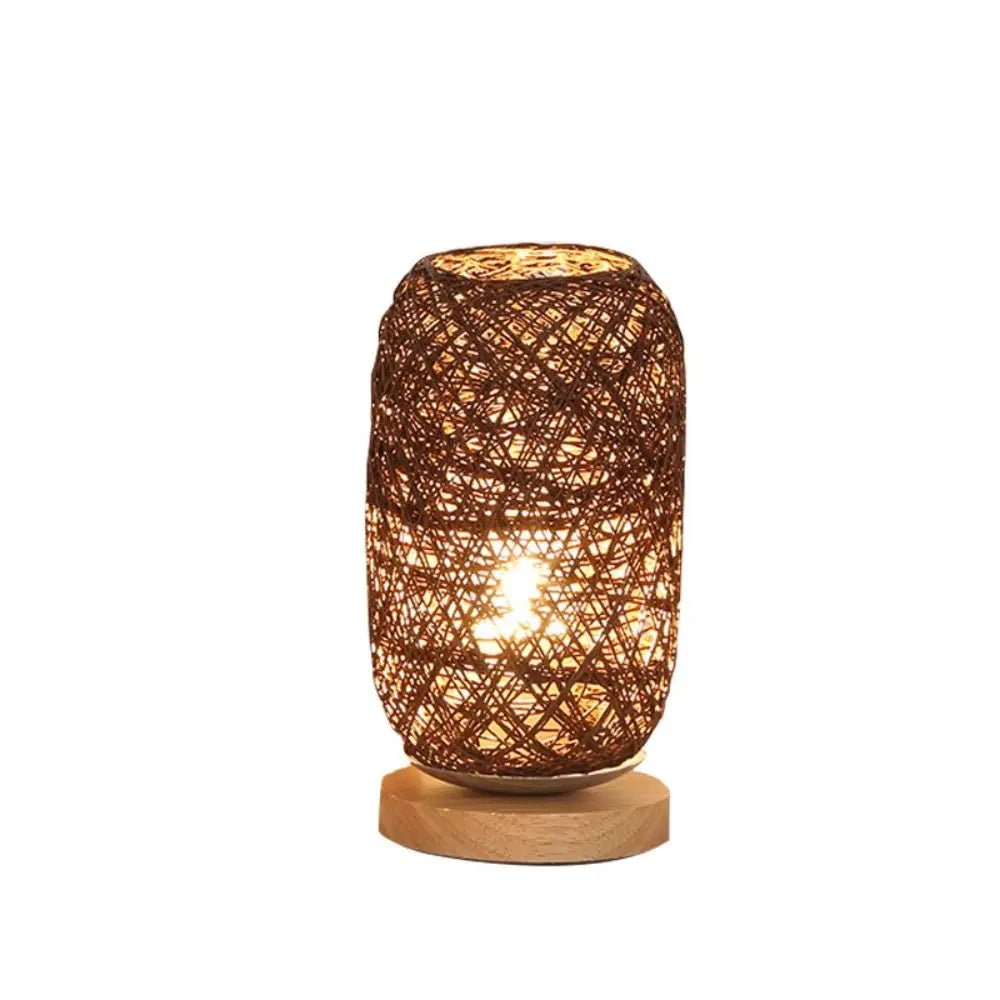 Rattan Spiral Table Lamp