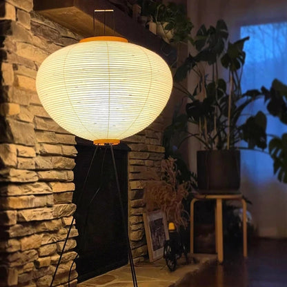 Japanese Akari - Tall Orb Lamp