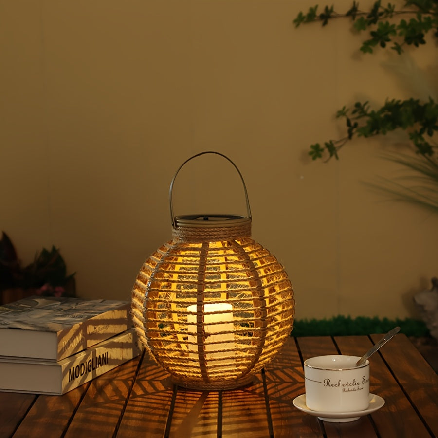 Outdoor Rattan - Solar LED Lantern